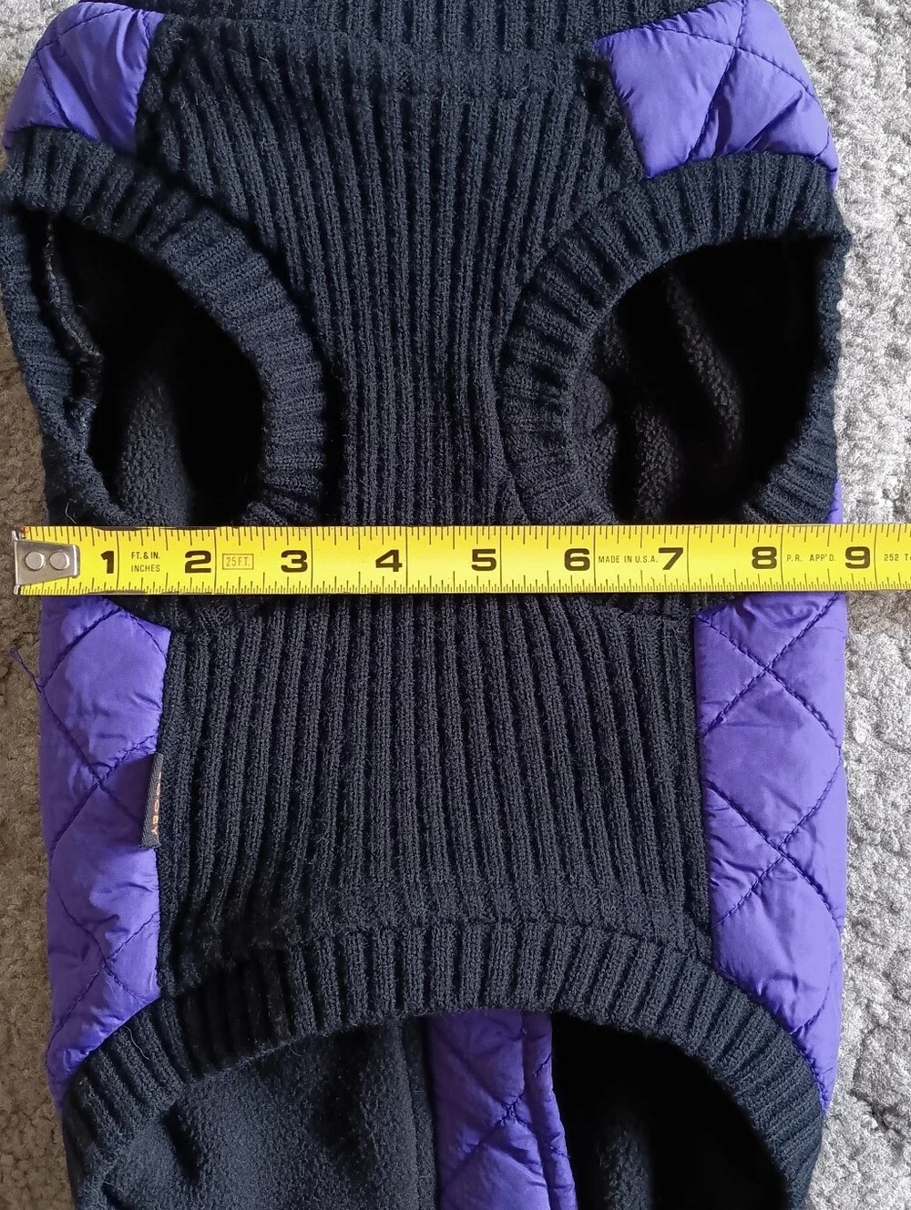 💜🖤 Gooby Dog Puffer Vest Quilted Jacket Large Purple Water Resistant Pet